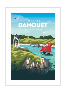 Affiche du port de Dahouët au Pléneuf Val André