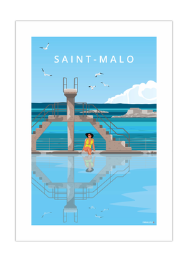 Affiche du plongeoir de la Piscine de Saint-Malo