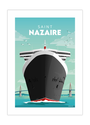 Affiche du Queen Mary 2 à Saint-Nazaire
