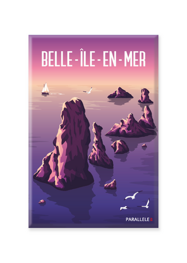 Située au large du Golfe du Morbihan, Belle-Île-En-Mer est la plus grande île de Bretagne. Les Aiguilles de Port Coton forment un des sites les plus remarquables de l'île, situé sur la commune de Bangor. L'illustration a été dessinée dans le Finistère et le magnet a été fabriqué en France.  Pour l'expédition de votre commande, chaque magnet est soigneusement inséré dans un sachet en plastique recyclé, lui même inséré dans un carton solide d'expédition.
