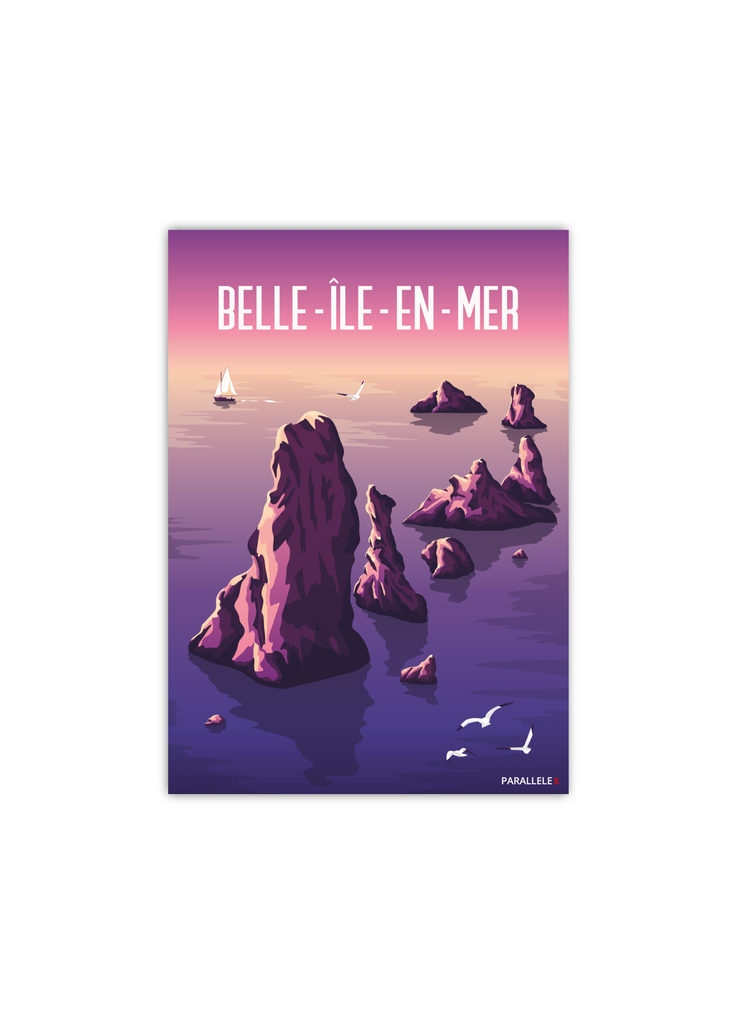 Carte postale des Aiguilles de Port Coton à Belle-Île-en-Mer
