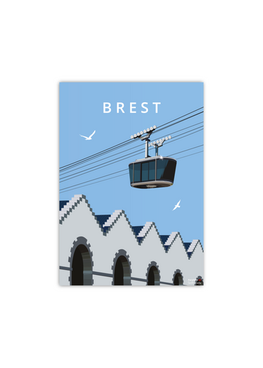 Carte postale du téléphérique de brest