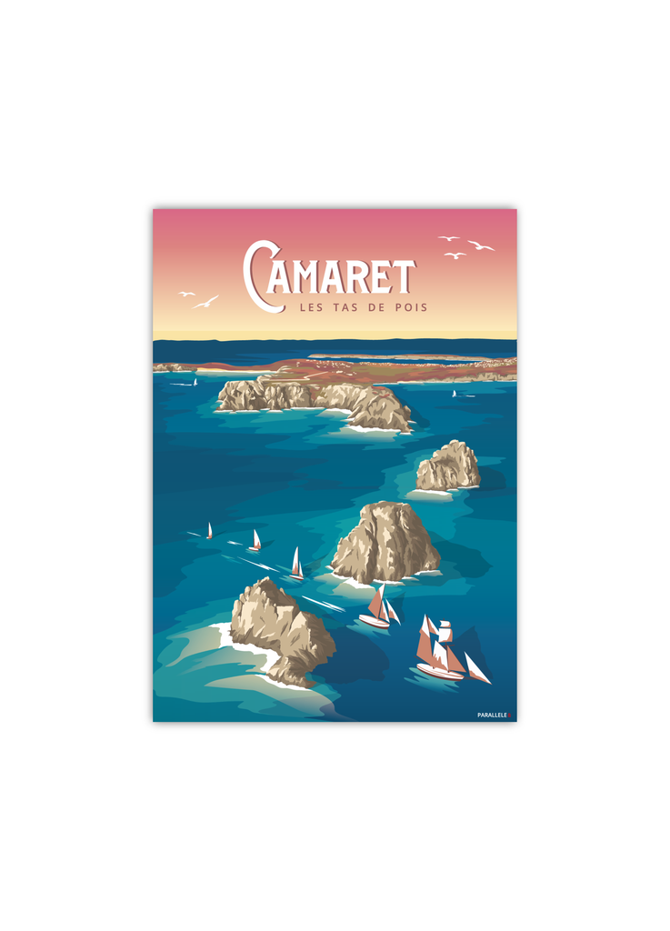 Carte postale des tas de pois à Camaret