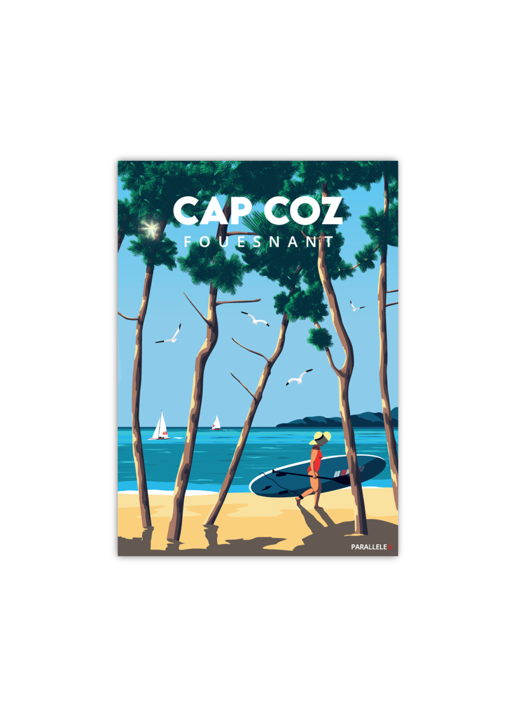 Carte postale de la plage du Cap Coz à Fouesnant