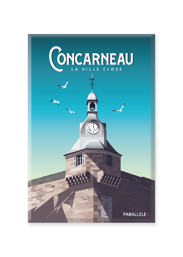 Située dans le Finistère Sud, la ville de Concarneau s'est construite autour de la Ville Close. Son beffroi - ici revisité avec une touche de modernité - en est l'emblème. L'illustration a été dessinée dans le Finistère et le magnet a été fabriqué en France.  Pour l'expédition de votre commande, chaque magnet est soigneusement inséré dans un sachet en plastique recyclé, lui même inséré dans un carton solide d'expédition.  Dimensions : 5.4 x 8 cm  Finition : mat soft touch