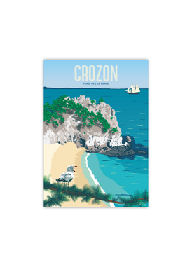 Carte postale de la Plage de l'Île Vierge à Crozon
