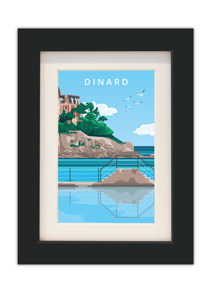 Carte postale de Dinard avec un cadre noir