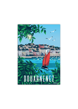 Carte postale du port du rosmeur à Douarnenez