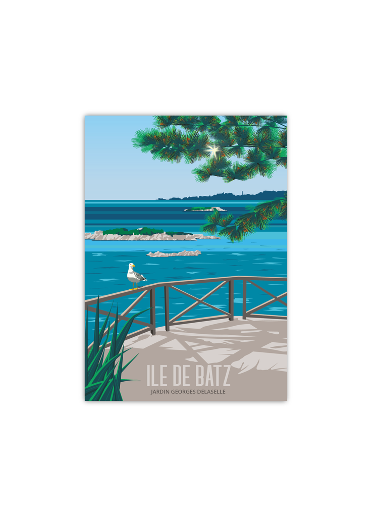 Carte Postale du jardin botanique de l'Île de Batz