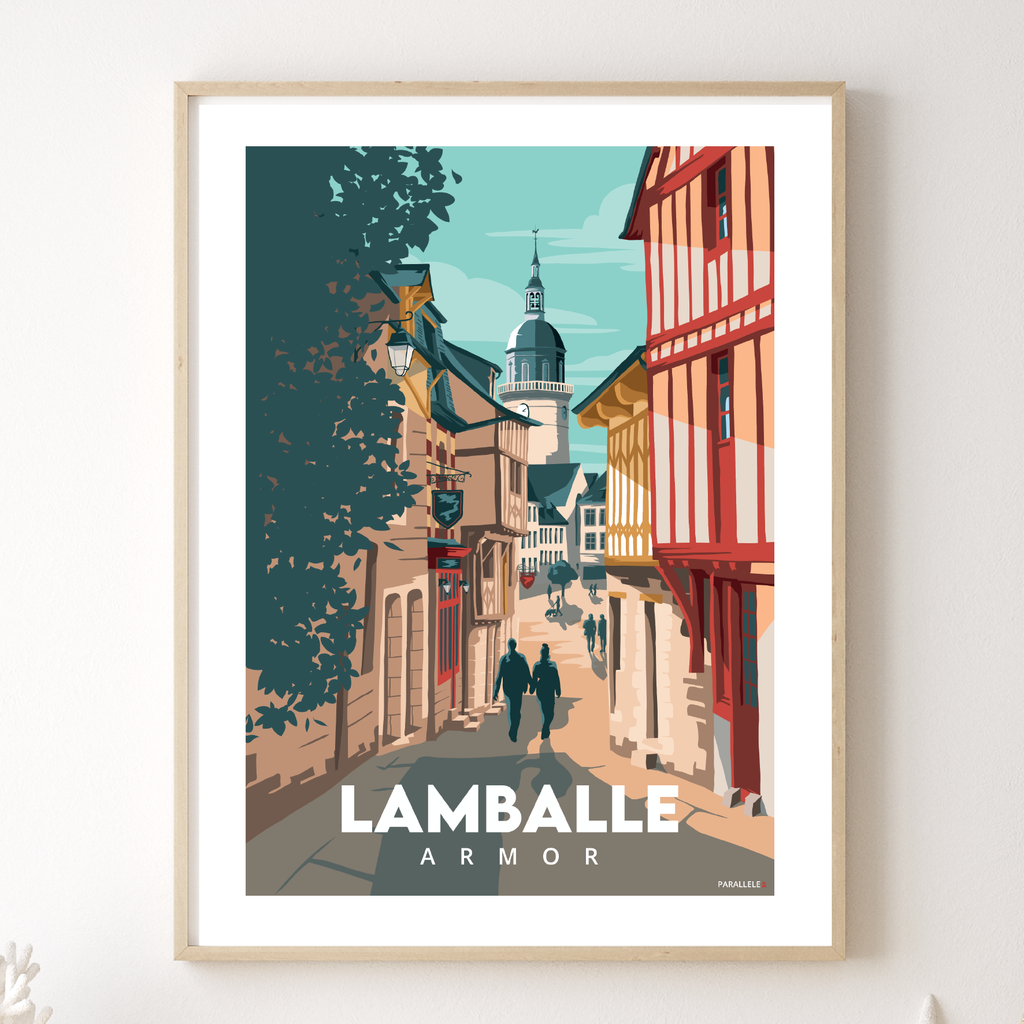 Affiche déco du centre ville historique de Lamballe-Armor