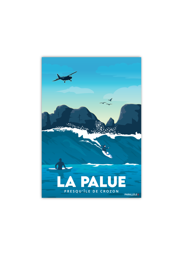 Carte postale de surfeurs à La Palue