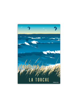 Carte postale de surfeurs à la torche