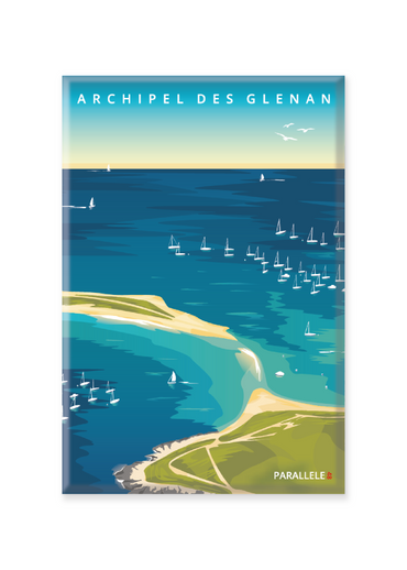 Connu pour ses eaux turquoises, l'Archipel des Glénan est également communément nommé "les caraïbes bretonnes". L'illustration a été dessinée dans le Finistère et le magnet a été fabriqué en France.  Pour l'expédition de votre commande, chaque magnet est soigneusement inséré dans un sachet en plastique recyclé, lui même inséré dans un carton solide d'expédition.  Dimensions : 5.4 x 8 cm  Finition : mat soft touch