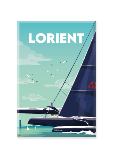 Unique site touristique européen à proposer une découverte du monde de la voile au large, la Cité de la Voile est située à Lorient. L'illustration a été dessinée dans le Finistère et le magnet a été fabriqué en France.  Pour l'expédition de votre commande, chaque magnet est soigneusement inséré dans un sachet en plastique recyclé, lui même inséré dans un carton solide d'expédition.