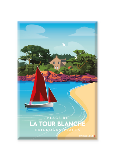 Magnet de la Plage de La Tour Blanche à Brignogan-Plages
