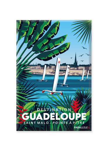 Magnet de la Route du Rhum reliant Saint-Malo à la Guadeloupe