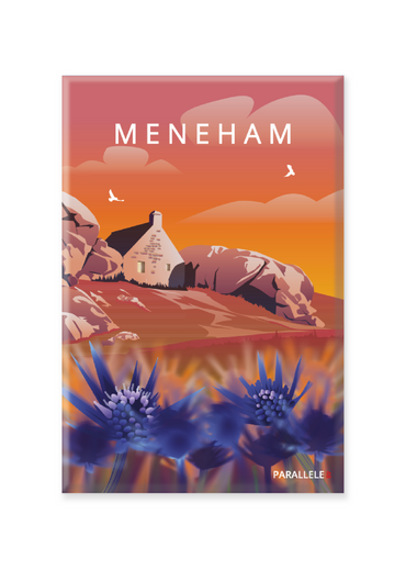 Ancien village de pêcheurs niché entre les rochers et la dune de Kerlouan, Meneham est l'un des sites les plus emblématiques de la côte des Légendes. L'illustration a été dessinée dans le Finistère et le magnet a été fabriqué en France.  Pour l'expédition de votre commande, chaque magnet est soigneusement inséré dans un sachet en plastique recyclé, lui même inséré dans un carton solide d'expédition.  Dimensions : 5.4 x 8 cm  Finition : mat soft touch