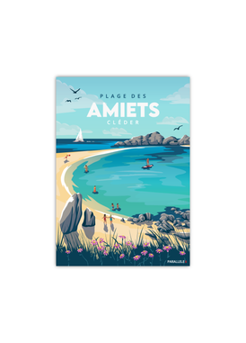 Carte postale de la plage des Amiets à Cléder
