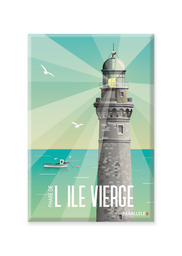 Le Phare de l'Île Vierge est le quatrième plus haut phare du monde. Avec ses 82.5m de hauteur, il balaie le Finistère Nord sur un périmètre de 52km. Situé sur un îlot dénommé "Île Vierge", il dépend de la commune de Plouguerneau. L'illustration a été dessinée dans le Finistère et le magnet a été fabriqué en France.  Pour l'expédition de votre commande, chaque magnet est soigneusement inséré dans un sachet en plastique recyclé, lui même inséré dans un carton solide d'expédition.