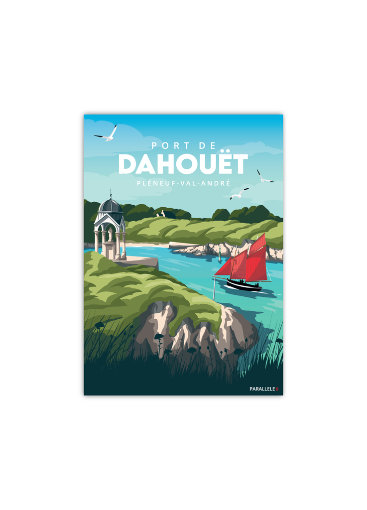 Carte postale du port de Dahouët à Pléneuf-Val-André