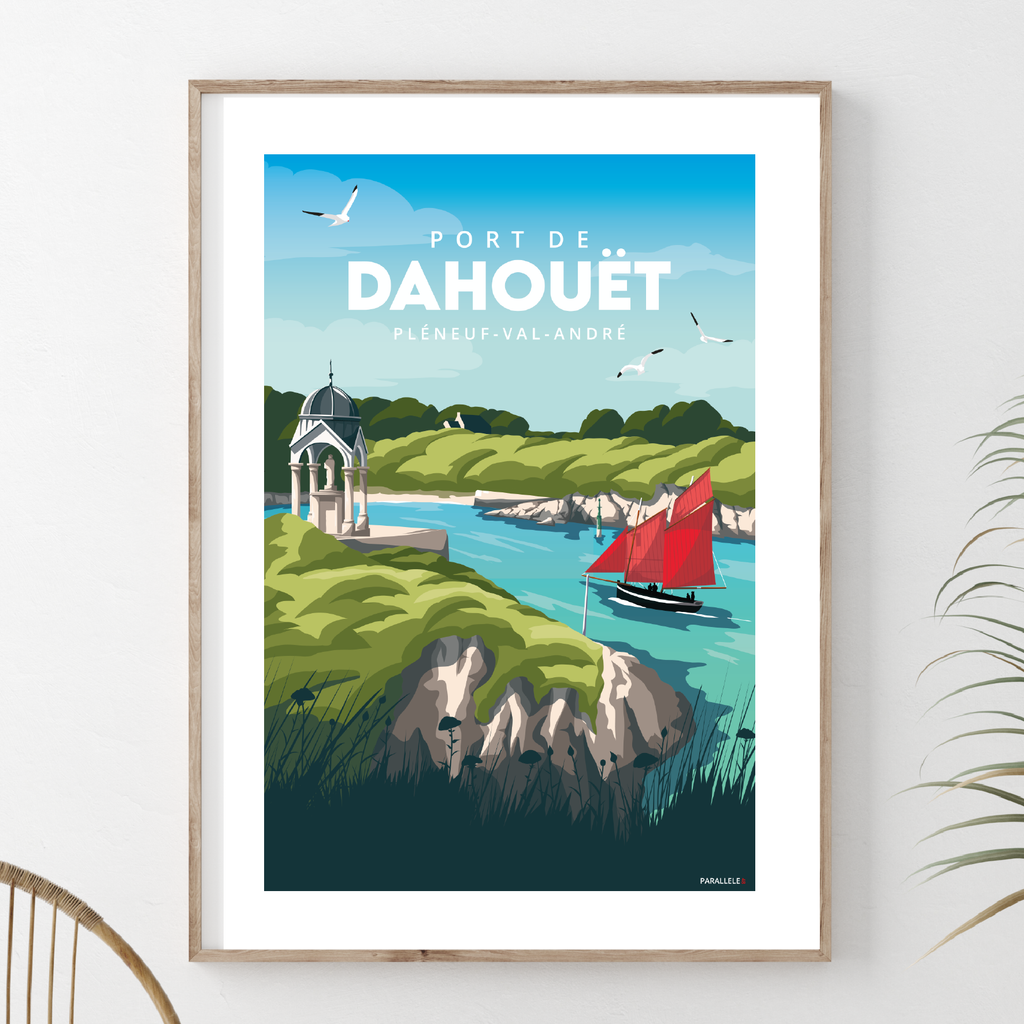 Affiche déco du Port de Dahouët au Pléneuf-Val-André