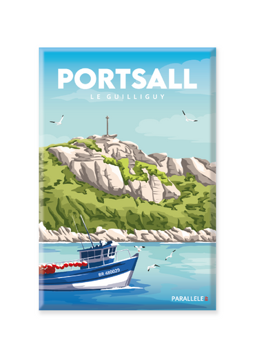 Située sur la commune de Ploudalmézeau dans le Finistère Nord, la pointe du Guilliguy surplombe le port de Portsall. L'illustration a été dessinée dans le Finistère et le magnet a été fabriqué en France.  Pour l'expédition de votre commande, chaque magnet est soigneusement inséré dans un sachet en plastique recyclé, lui même inséré dans un carton solide d'expédition.  Dimensions : 5.4 x 8 cm  Finition : mat soft touch