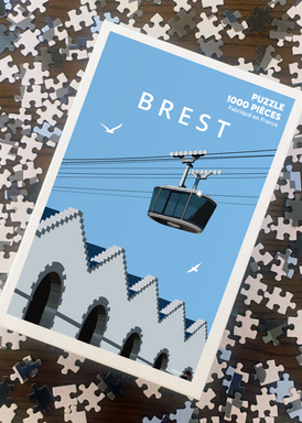 Puzzle 1000 pièces du téléphérique de Brest arrivant aux ateliers des Capucins