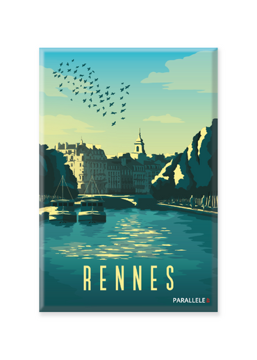 Le Pont Malakoff offre un point de vue unique sur la Vilaine, le quai Saint-Cyr, les péniches et le centre ville de Rennes. L'illustration a été dessinée dans le Finistère et le magnet a été fabriqué en France.  Pour l'expédition de votre commande, chaque magnet est soigneusement inséré dans un sachet en plastique recyclé, lui même inséré dans un carton solide d'expédition.  Dimensions : 5.4 x 8 cm  Finition : mat soft touch