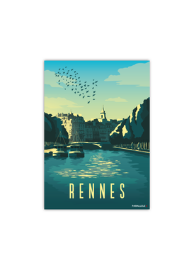 Carte postale du quai St Cyr à Rennes