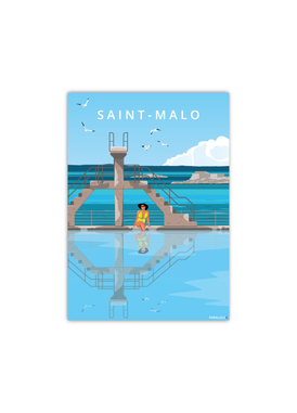 Carte postale de la piscine de Saint-Malo