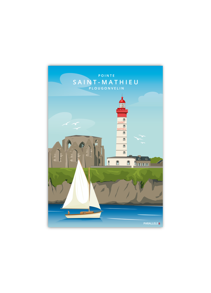 Carte postale de la pointe Saint-Mathieu à Plougonvelin