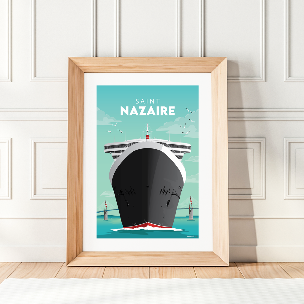 Affiche du Queen Mary 2 à Saint-Nazaire 