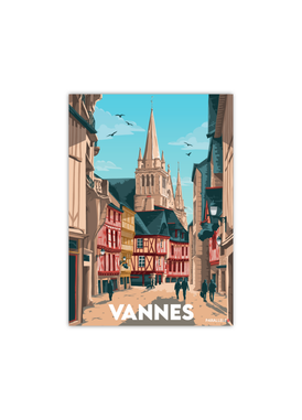 Carte postale du centre ville de Vannes